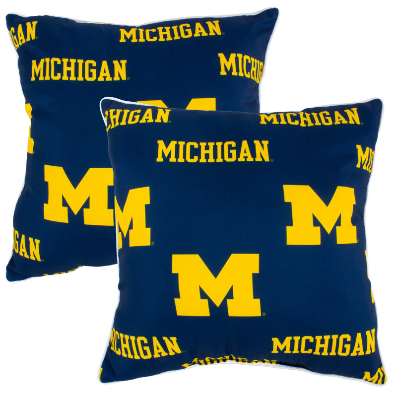 NCAA Square Pillow Cover & Insert, Michigan