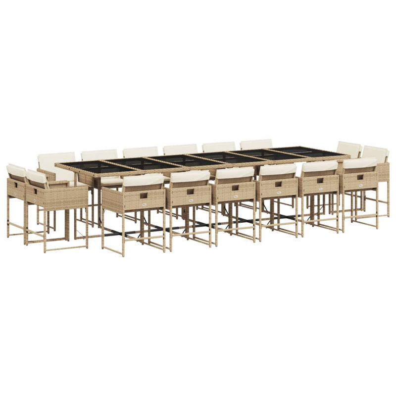  Ensemble de 16 chaises de patio, Blanc, crème, Beige