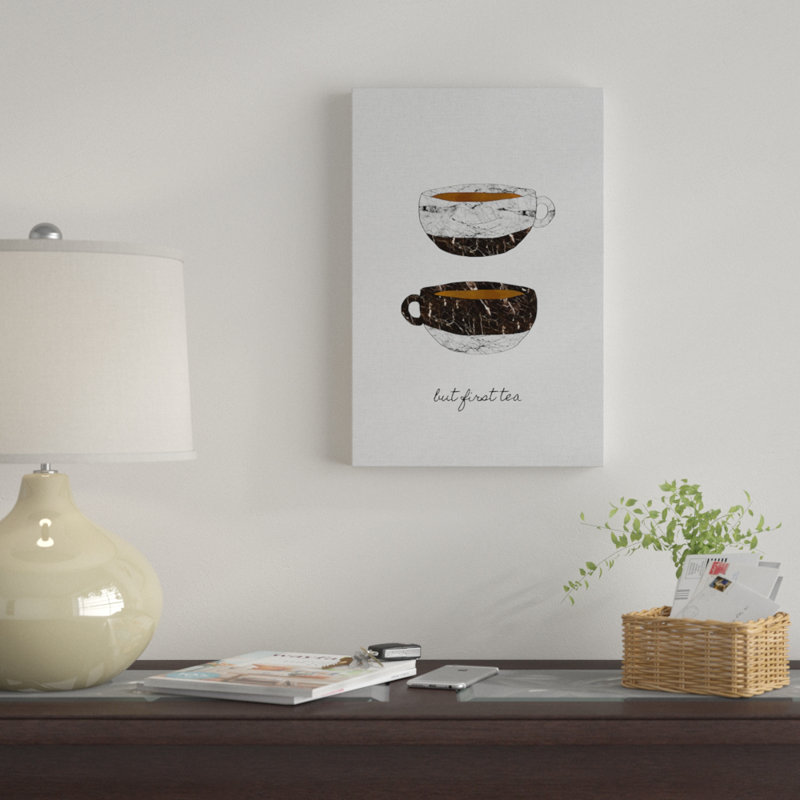 « mais first tea », impression sur toile, H 40 po x l 26 po x P 1,5 po, Pas de tapis, Toile tendue