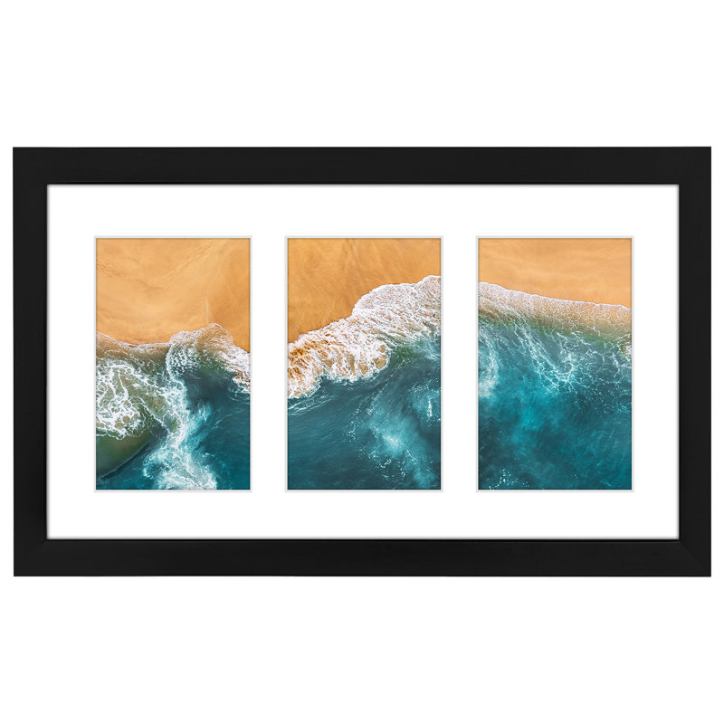 Collage Picture Frame To Display 3 Photos At Once - Black