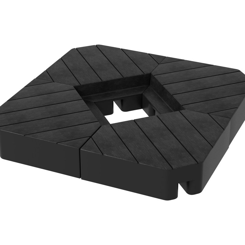 4 poids de base de parasol de patio, 132 lb d'eau / 176 lb de sable, noir, pour parasols en porte-à-faux de 8 pi à 10 pi, extérieur, sable extérieur, 8 à 10 pi