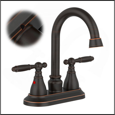 Robinet de salle de bain Robinet de salle de bain central en bronze frotté à l'huile 360 degrés à 4 degrés Robinet de meuble-lavabo moderne Robinet de salle de bain 3 trous Robinet de salle de bain 3 trous NON inclus