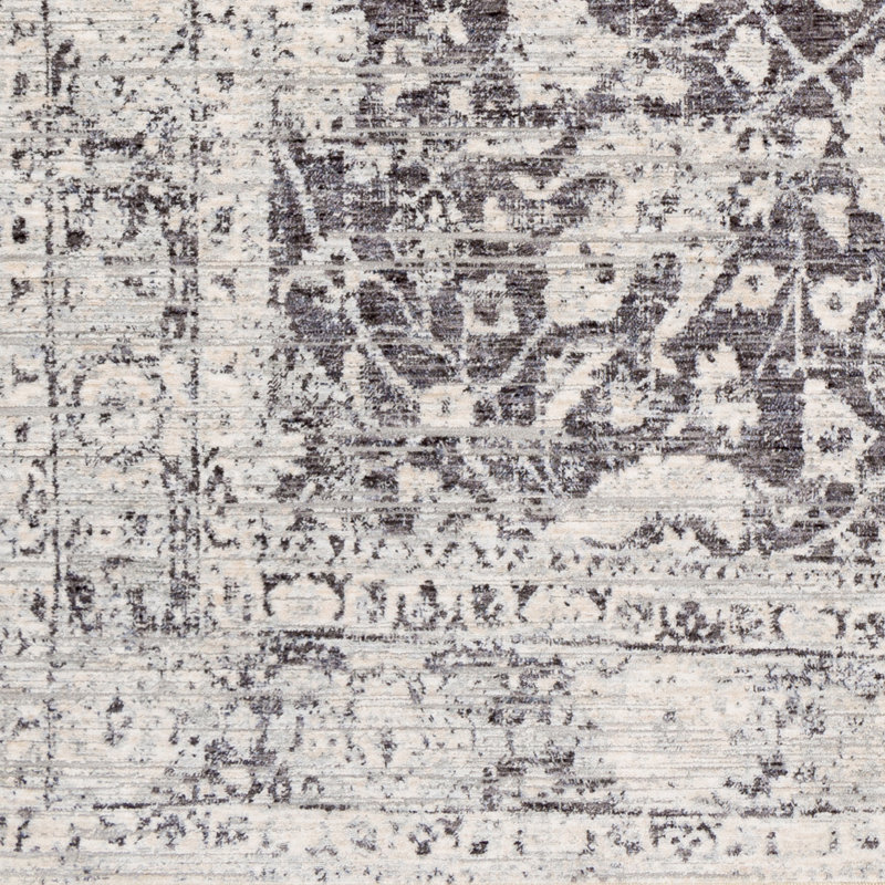 Tapis gris tissé à la machine amall, Rectangle 3 pi 3 po x 5 pi