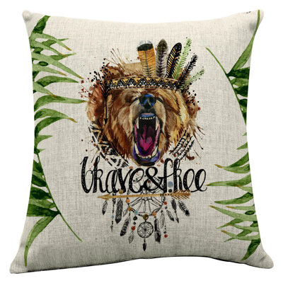  Coussin décoratif en lin Brave & Free Bear