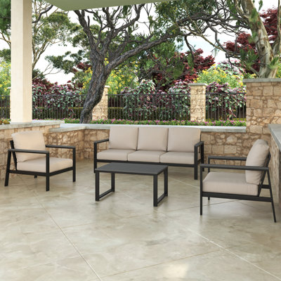 Townsend 4 Piece Sofa Seating Group with Sunbrella® Cushions