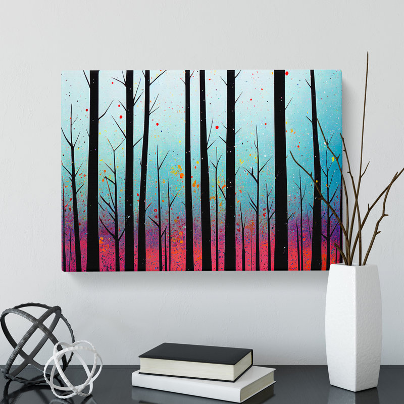 Summer Forest Splatter Vol.2 Abstract - Wrapped Canvas