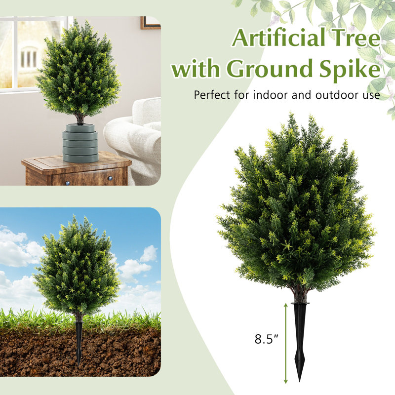 Ensemble de 2 boules topiaires artificielles 24 po avec décoration