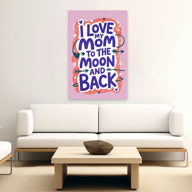 Love Mom To The Moon Playful Abstract Contemporary Landscape Nature Wall Art Print, 152.4cm H x 101.6cm W