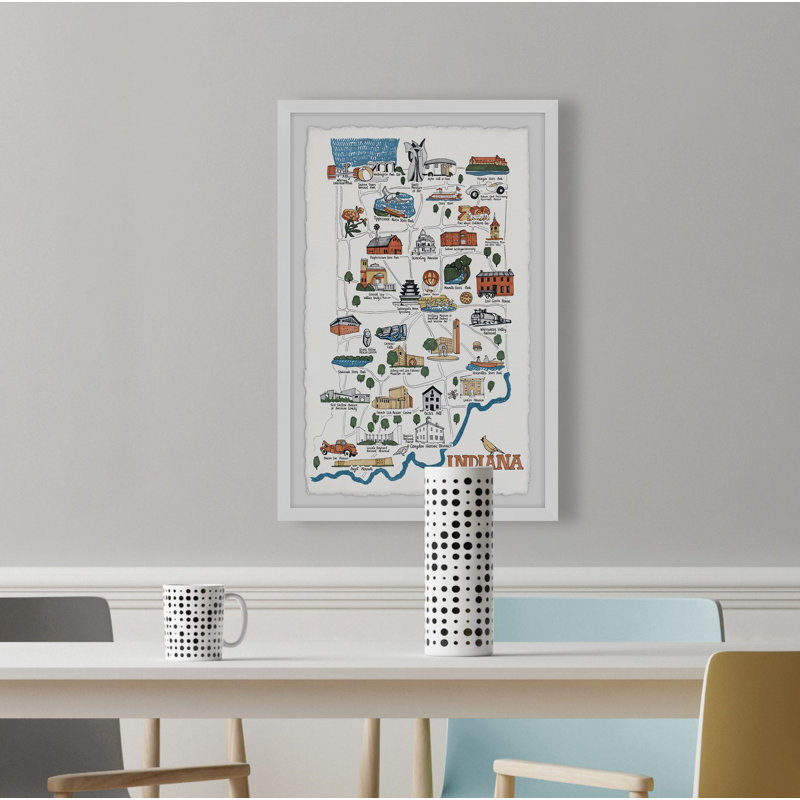 «White Indiana Spots» par - Peinture encadrée, H 12 po x l 8 po x P 1,5 po