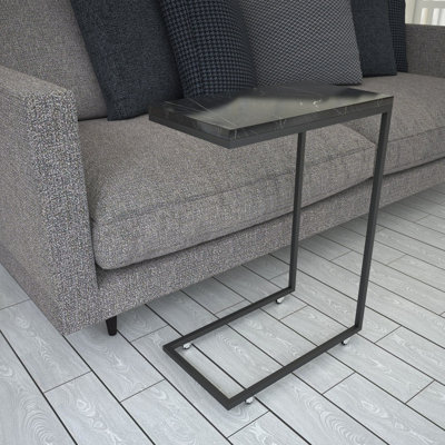 Table de bout Callen 25 po, marbre noir Callen