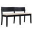 Banc de salle à manger de 53 pouces Gustafsson, siège en tissu crème, structure en bois noir mat-682129540