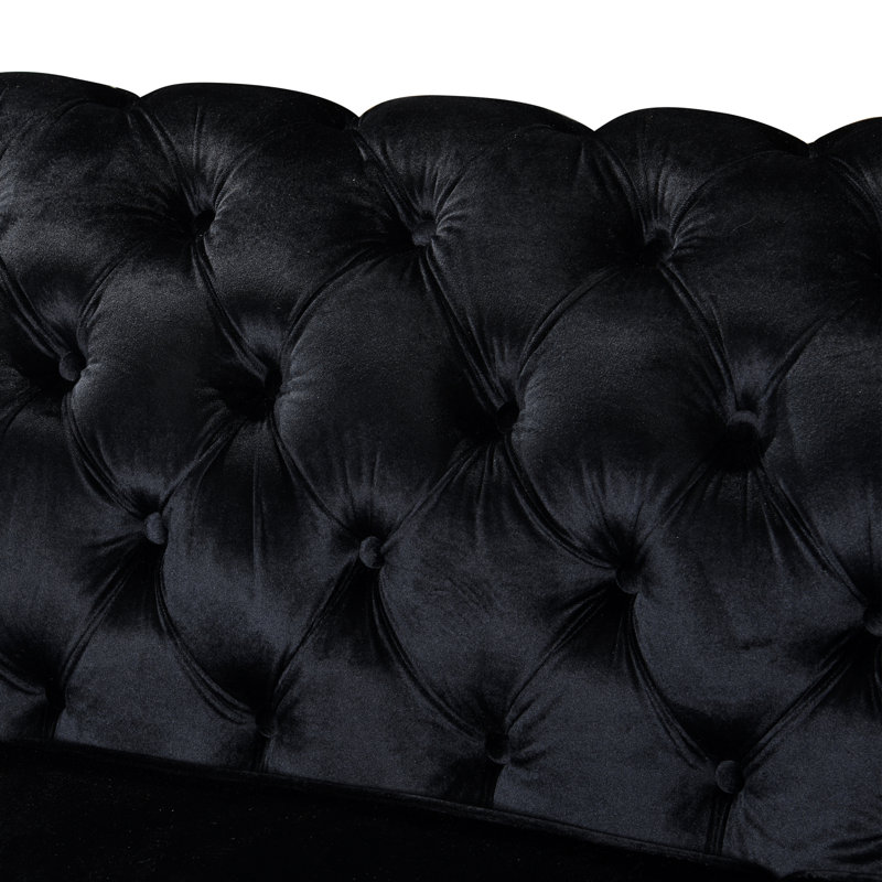 Ensemble de canapés de luxe, Chesterfield en acier de velours de 81 pouces, maison moderne