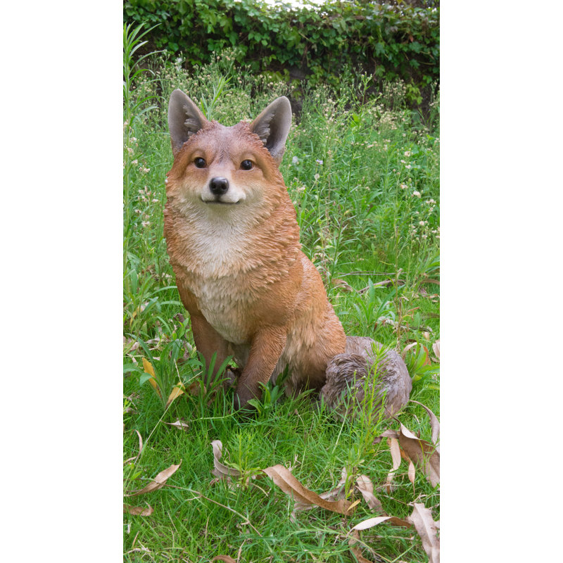 Figurine de renard assis, Brun