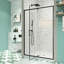 Porte de douche à cadre pivotant 50 - 54 "x 71", noir mat, verre trempé 1/4 ", poignée en acier inoxydable, installation facile, fuite, installation réversible, réglable au mur, installation pivotante gauche et droite 50-54"-121166492