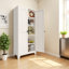 Armoire de rangement 71 po 2 portes avec serrure, armoire de rangement en métal avec portes et tablettes réglables, pour la cuisine, la chambre à coucher et le salon-787854514