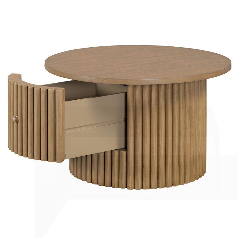 Table basse avec tiroir Farmhouse, Naturel