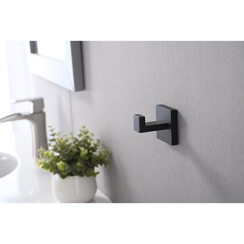 Crochets à serviettes muraux en acier inoxydable pour la salle de bain, la chambre à coucher et la cuisine, Noir