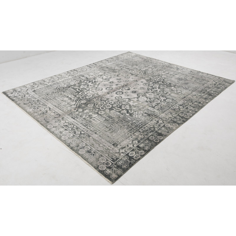 Handmade Cotton and Silk Oriental Area Rug