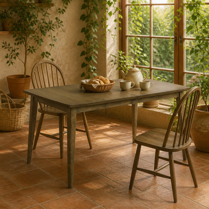 Table de salle à manger rectangulaire brune de 72 pouces à plateau divisé