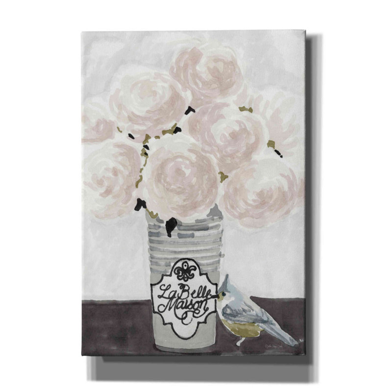 «Parisian Pot 1» par Stellar Design Studio - peinture sur toile tendue, H 26 po x l 18 po x P 0,75 po