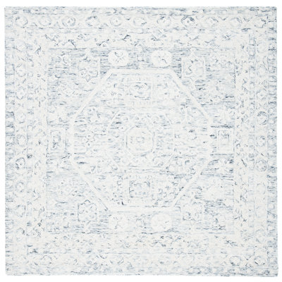 Gace Oriental Handmade Tufted Wool Grey/Cream Area Rug