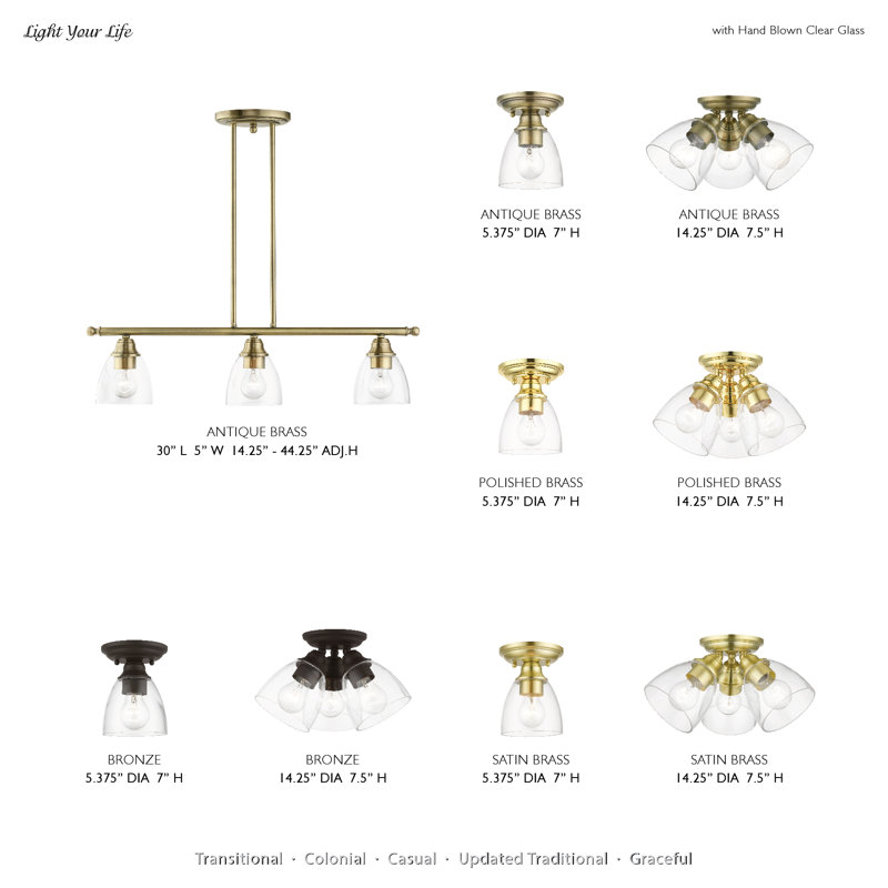 Gunnbjorn 1-Light 14.25" Semi Flush Mount, Polished Brass