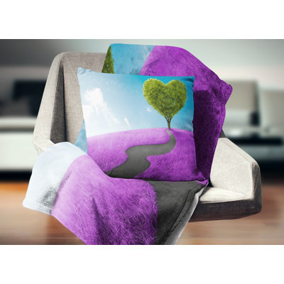 Heart Tree Abstract - Coussin imprimé abstrait