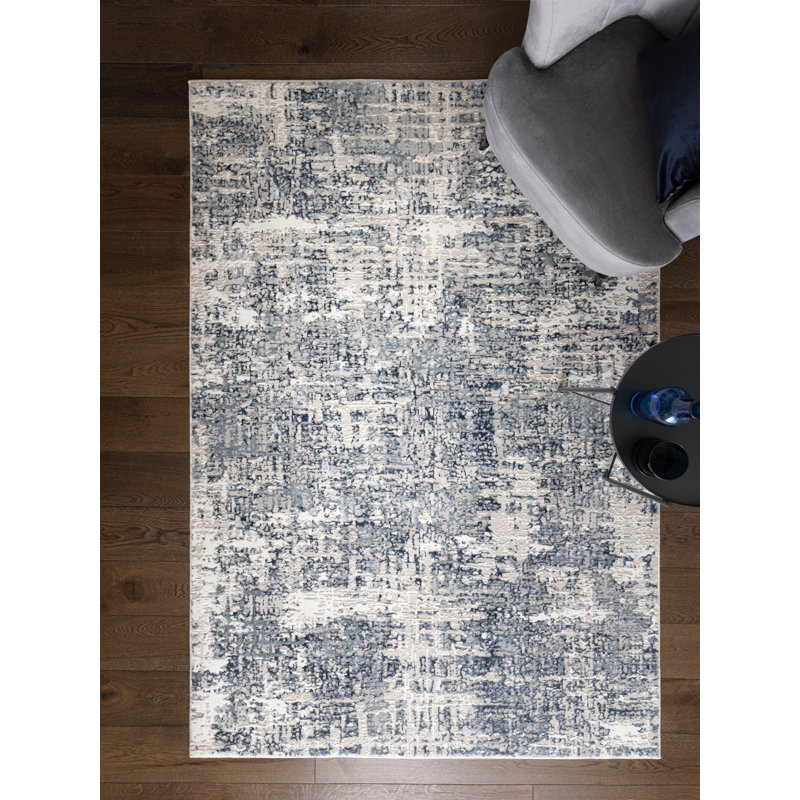 Annu Abstract Blue Area Rug, Rectangle 120 x 170 cm