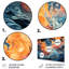 Orange et bleu abstrait «Rolling Tides» - art mural en métal Vagues-851135414