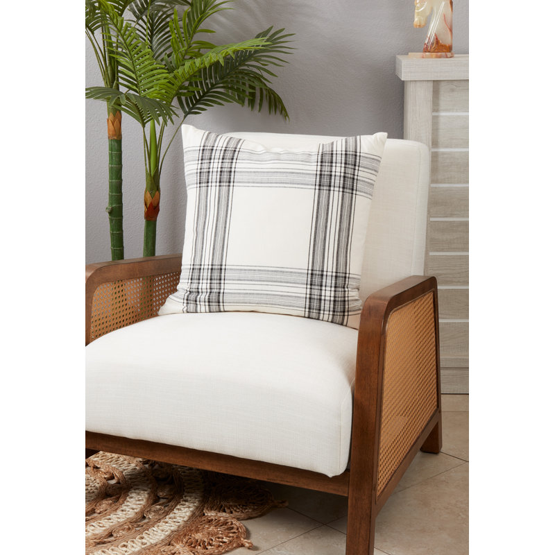 Barry Collection Plaid Cotton Reversible Pillow Cover