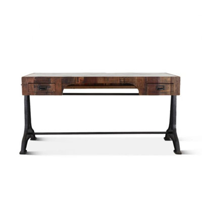 Marble Solid Wood Iron Writing Desk