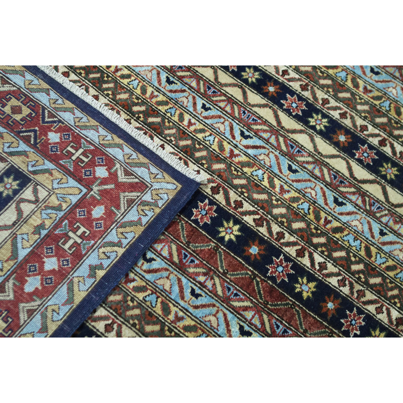 Aryana Wool Plaid Area Rug in Multicolor, Rectangle 6'7" x 9'7"