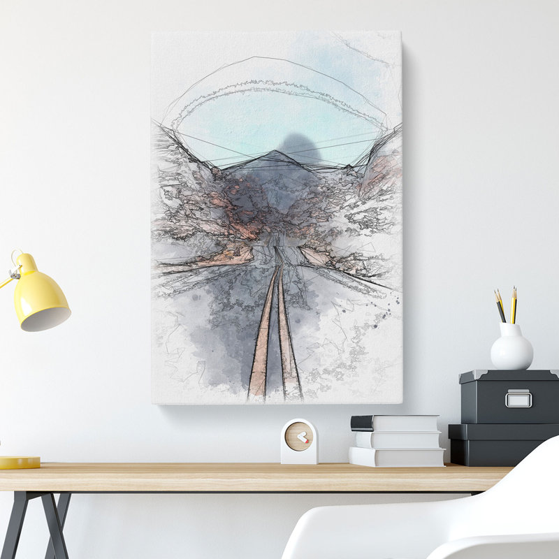 Road to the Valley of Fire - Wrapped Canvas Drawing - Wrapped Canvas, 60cm H x 40cm W x 3cm D