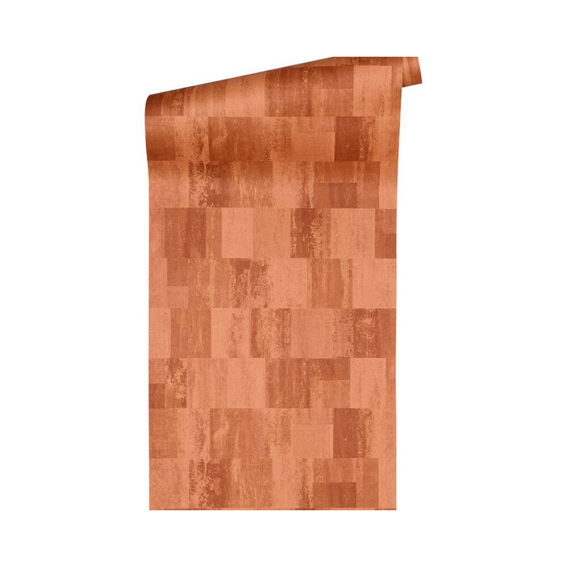 Rouleau de papier peint texturé L 33 pi x l 21 po, Cuivre / orange