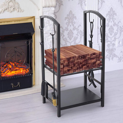 40cm W Metal Log Rack