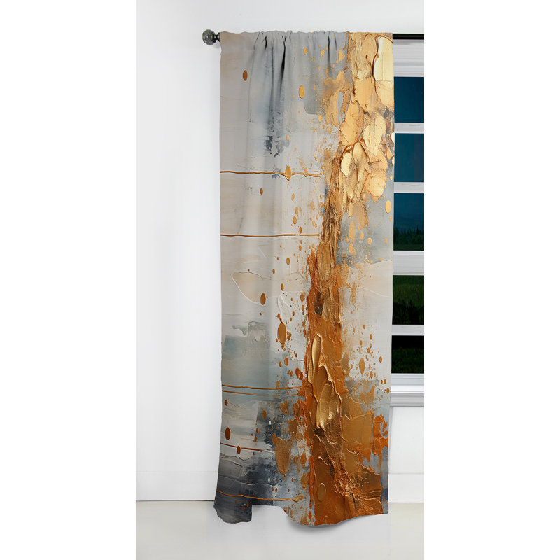 Keena - Champagne Curtain - Blackout Abstract Curtain - 1 Panels, 52" W x 108" L