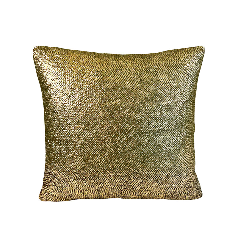 Gold Polyester Sparkle Pattern Square Throw Pillow Cover