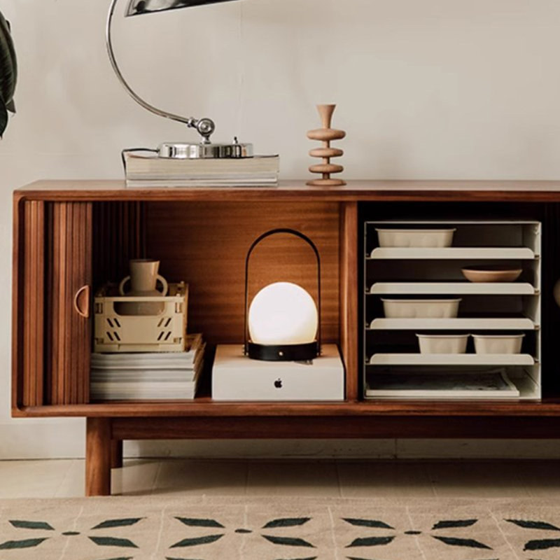 Retro design simple solid wood TV cabinet
