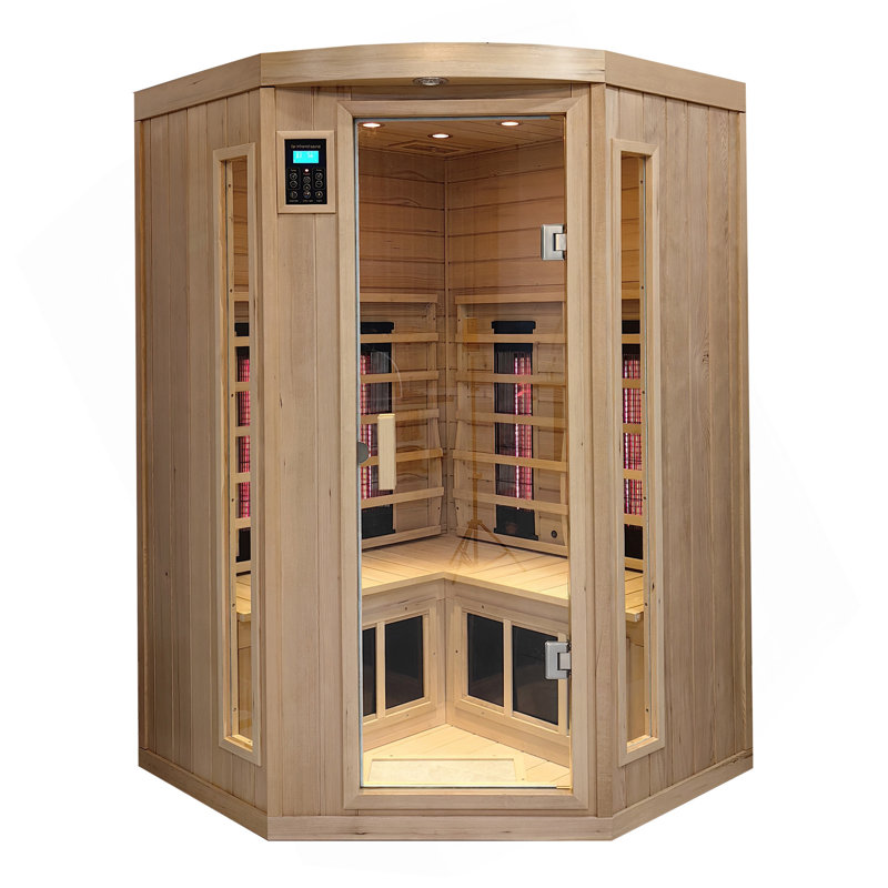 Hemlock Pentagonal Double Opening Glass Sauna Room-A