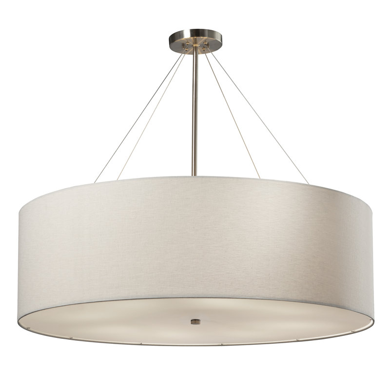 Lustre cylindrique Aoko, Blanc, Nickel, H 15 po x l 48 po x P 48 po