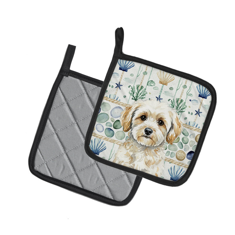 Paire de poignées en verre Maltipoo Coastal Sea