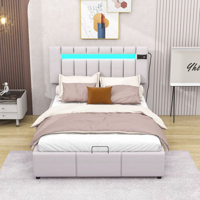 Avalanna Upholstered Platform Bed with Hydraulic Storage, Bluetooth Player and USB Charging -  Brayden Studio®, D5CE49D2FB63494EA1FC522830CF0DCD
