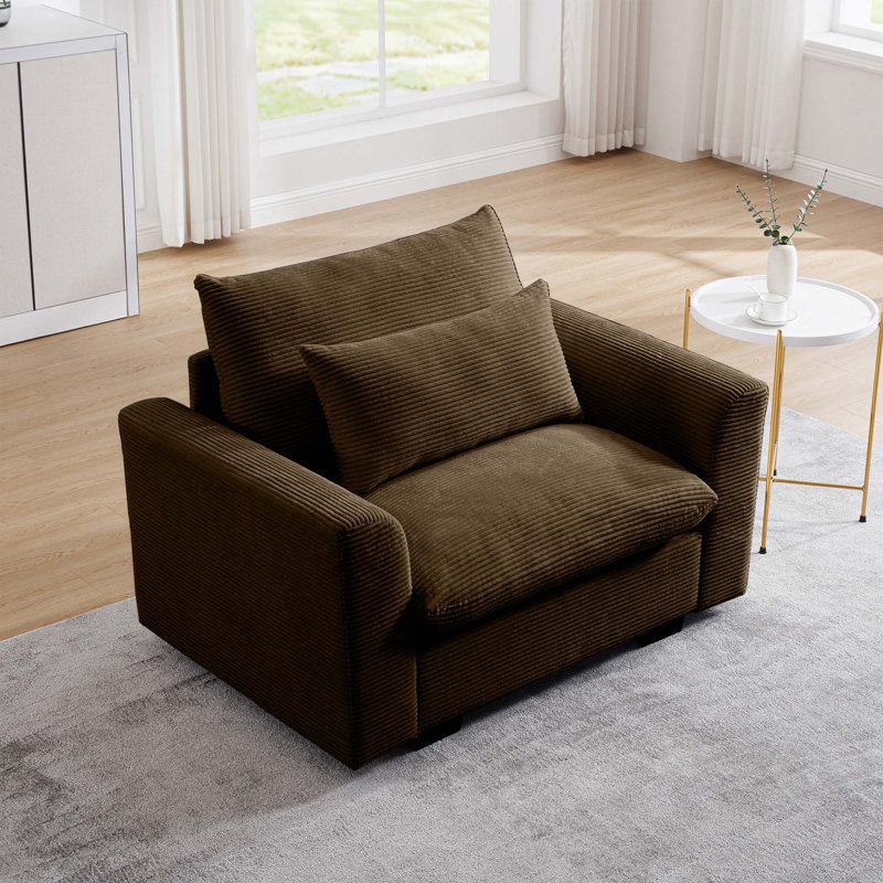 Fauteuil d'appoint Corduroy, Brun