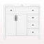 36" Bathroom Vanity With Sink, White Solid Wood Bathroom Cabinet With Flip Drawer, 3 Drawers & 2 Doors, Elegant Design With Black Metal Handles, Modern MDF Vanity For Bathroom Storage