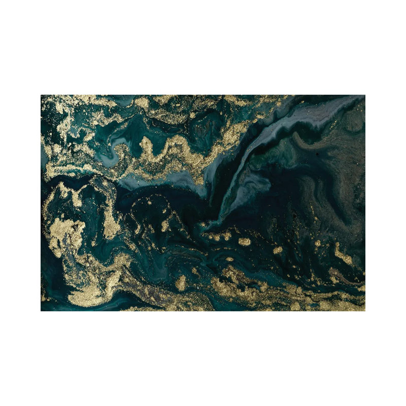 Gold Waves Marble - Print on Canvas, 66.04 cm H x 45.72 cm W x 1.91 cm D, Wrapped Canvas