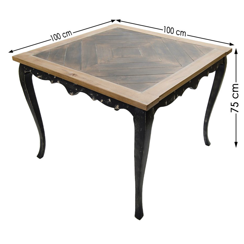 Heathcote Solid Wood Dining Table, H75 x L100 x W100cm