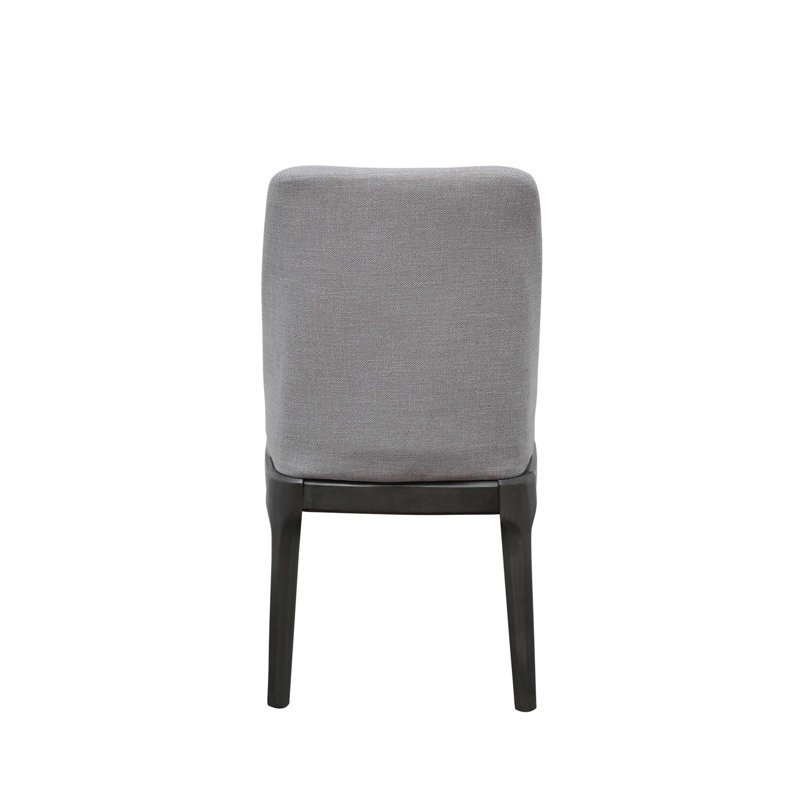 Ensemble de deux chaises de salle à manger rembourrées en lin gris clair et gris Gracie Mills Madison