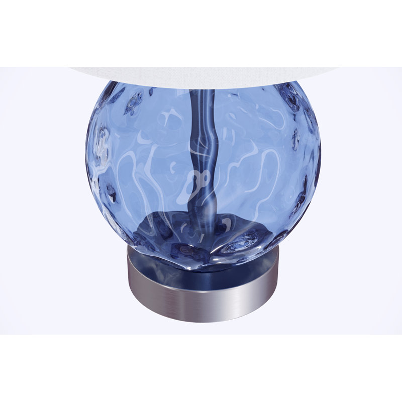 Houghton Table Lamp, Blue/Brushed Nickel