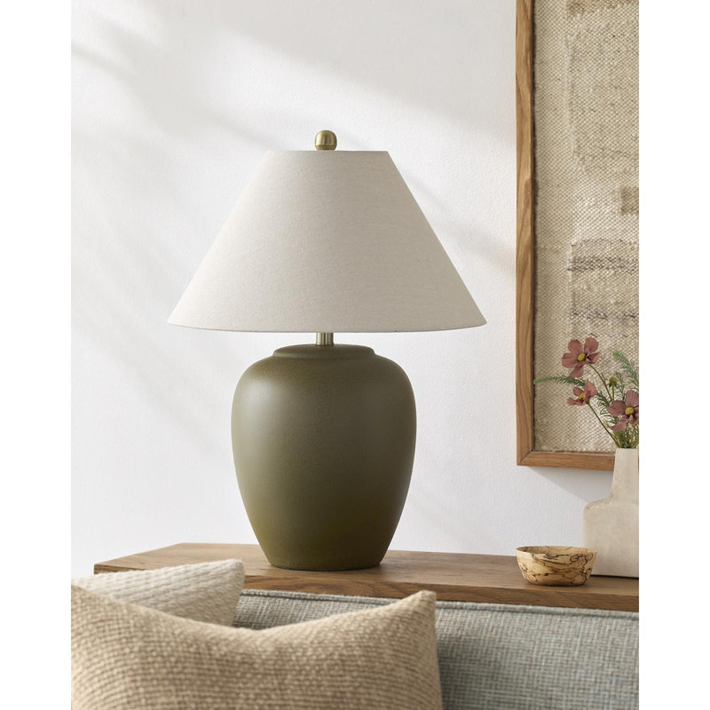 Lampe de table en céramique Eustacia, Vert