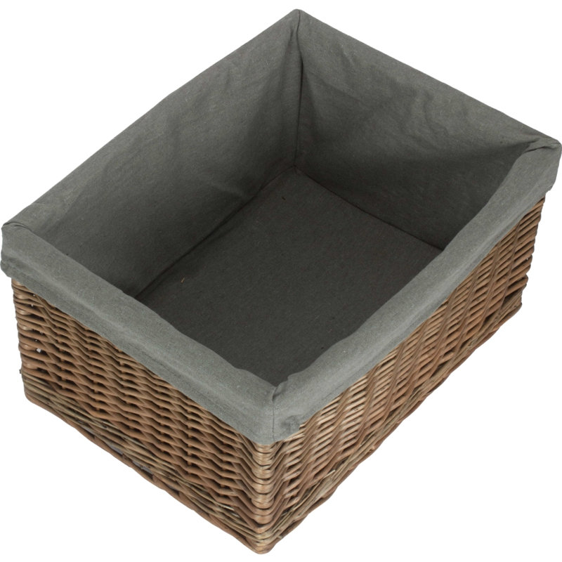 House Of Hampton Wicker Decorative Basket, Antique Wash Grey